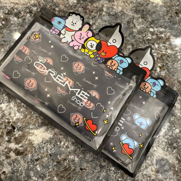 K-POP BTS Crème Shop Covid Face Masks (10 in total between the two bags) - Picture 2 of 5
